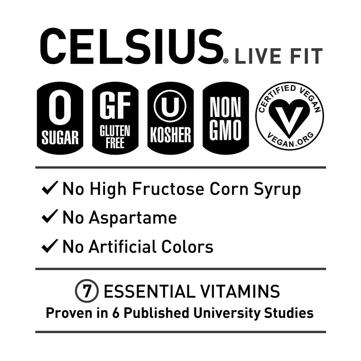 CELSIUS Sparkling Vibe Variety Pack, Functional Energy Drink 12 fl oz (Pack of 12)
