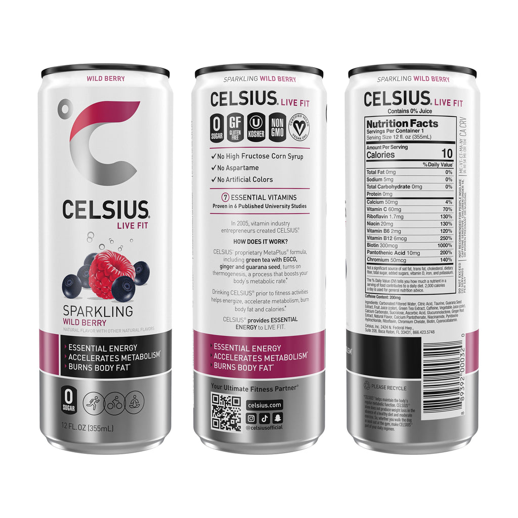 CELSIUS Sparkling Original Variety Pack, Functional Energy Drink 12 fl oz (Pack of 12)