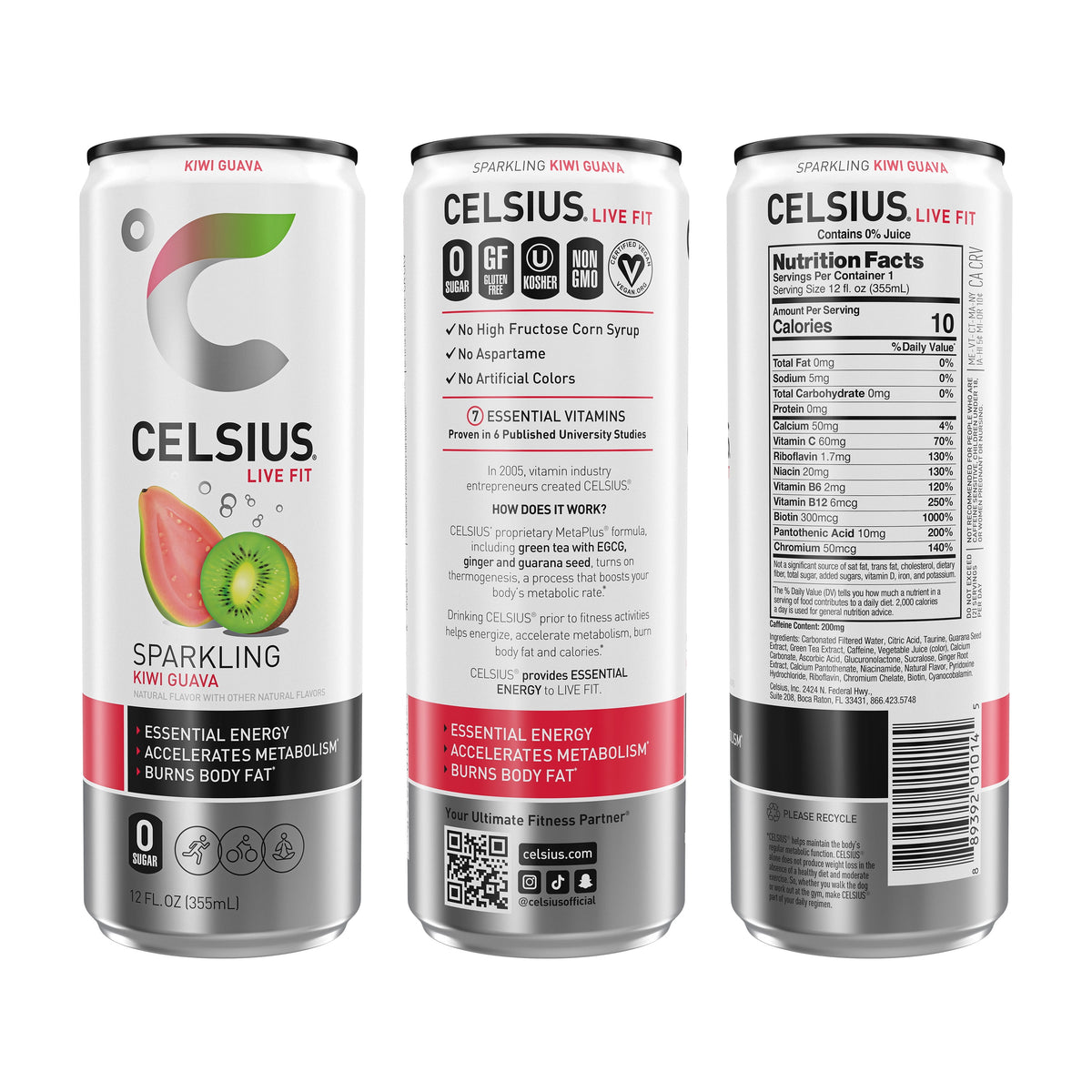CELSIUS Sparkling Original Variety Pack, Functional Energy Drink 12 fl oz (Pack of 12)