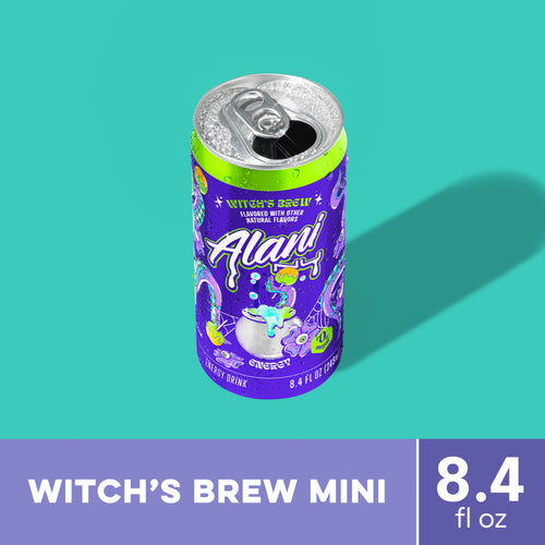 Alani Nu Sugar Free Energy Drink Mini, Witch's Brew, 8.4 fl oz, 12 Pack, Cans, 100mg Caffeine